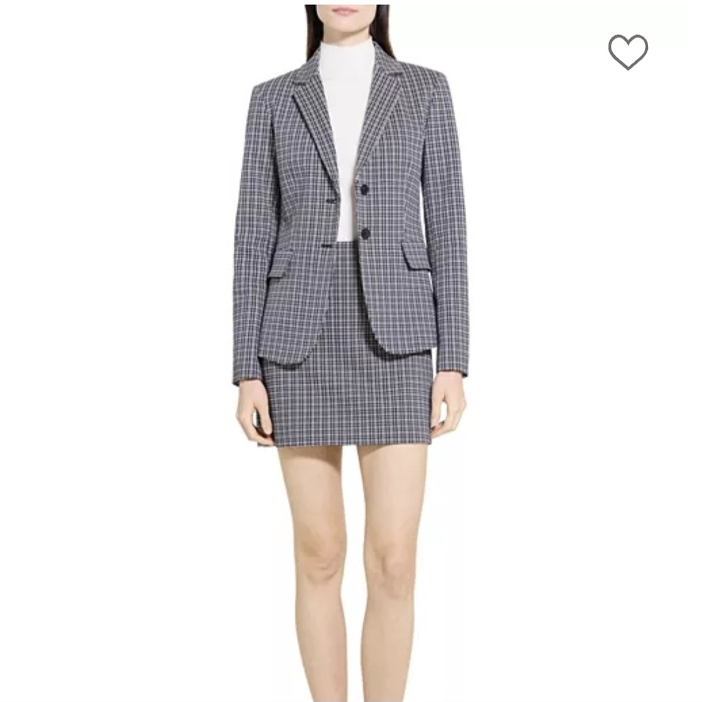 Theory Carisa Plaid Blazer 2 $475 - Picture 2 of 8